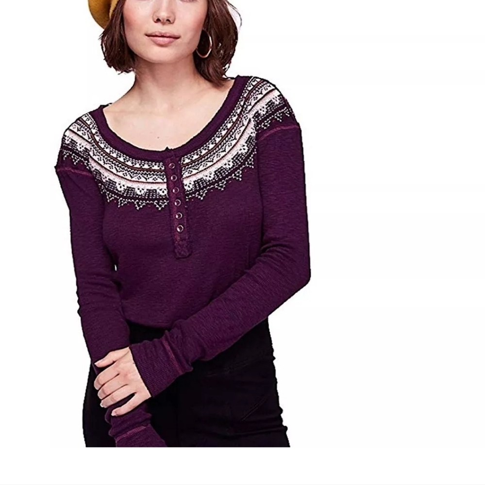 Free People we the free Fairisle Thermal Henley